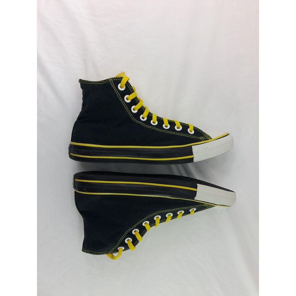 Converse Chuck Taylor All Star High Top Sneakers Black Yellow Men's 8 Women's 10 - Picture 2 of 10
